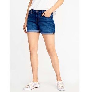 Cuffed denim shorts